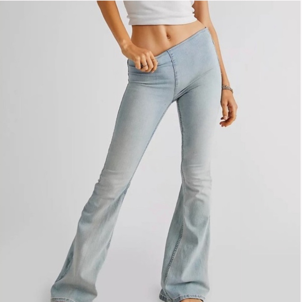 Free People Penny Flared Light Wash Jeans